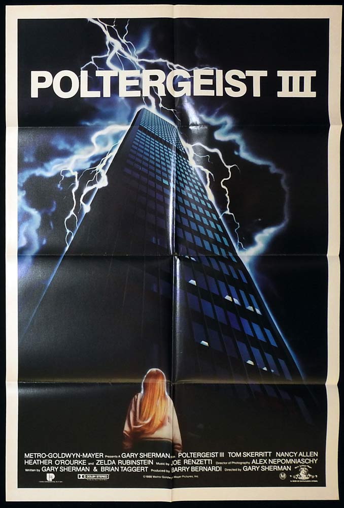 POLTERGEIST 3 One Sheet Movie Poster Horror Tom Skerritt Nancy Allen