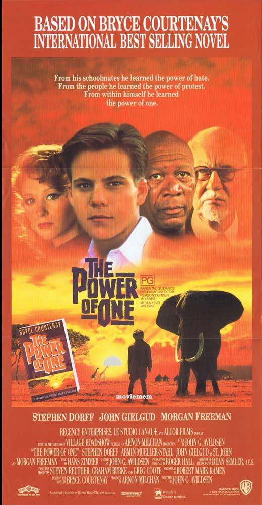 THE POWER OF ONE Original daybill Movie poster Stephen Dorff Morgan Freeman
