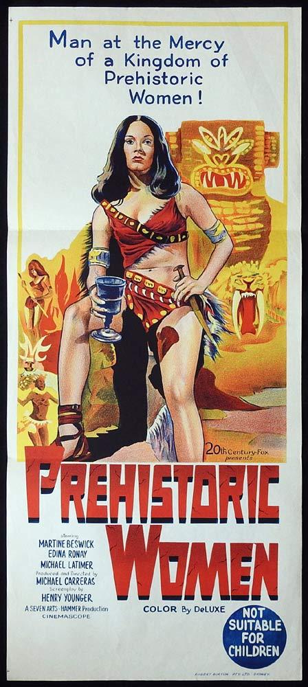 PREHISTORIC WOMEN aka SLAVE GIRLS Movie Poster 1967 Hammer Horror daybill
