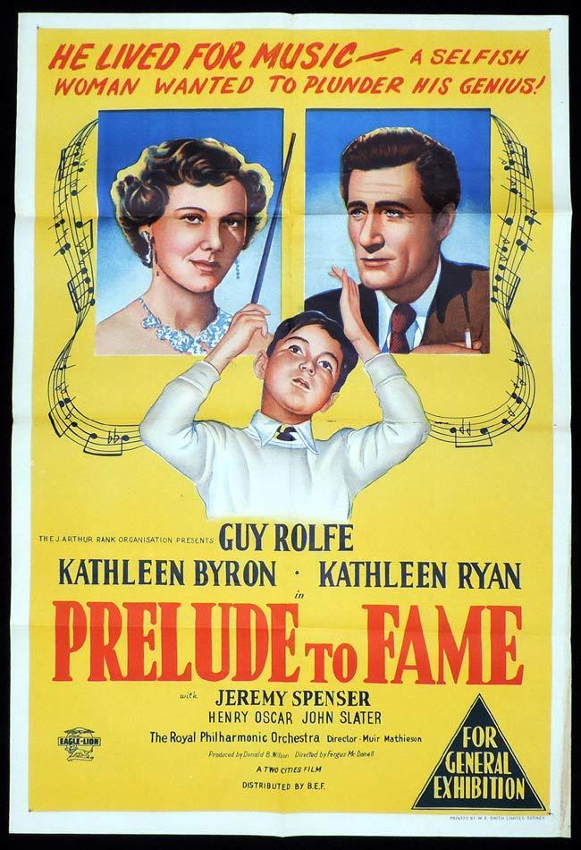 PRELUDE TO FAME Original One sheet Movie Poster Guy Rolfe Kathleen Byron Kathleen Ryan