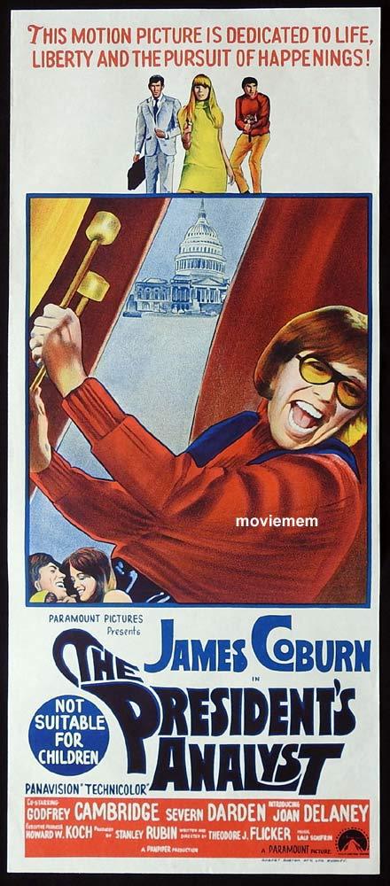 THE PRESIDENT’S ANALYST Original Daybill Movie Poster James Coburn Godfrey Cambridge