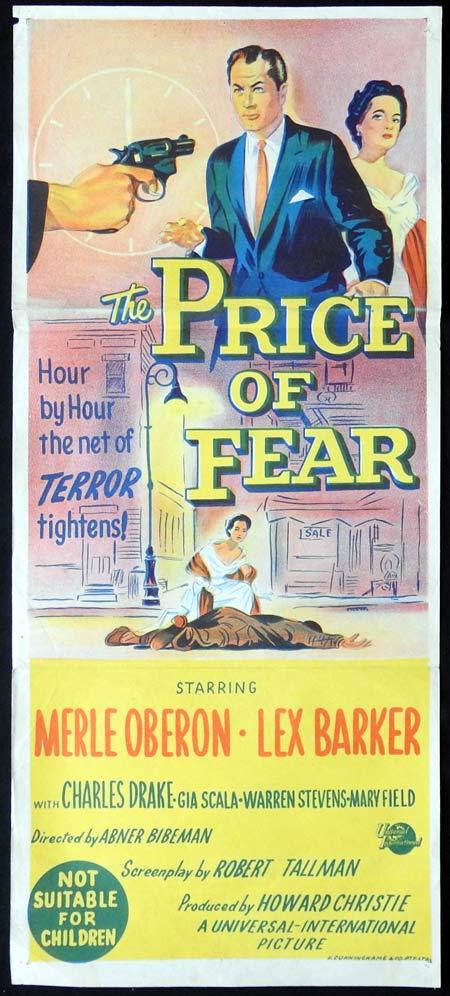 THE PRICE OF FEAR Original Daybill Movie Poster Merle Oberon Lex Barker