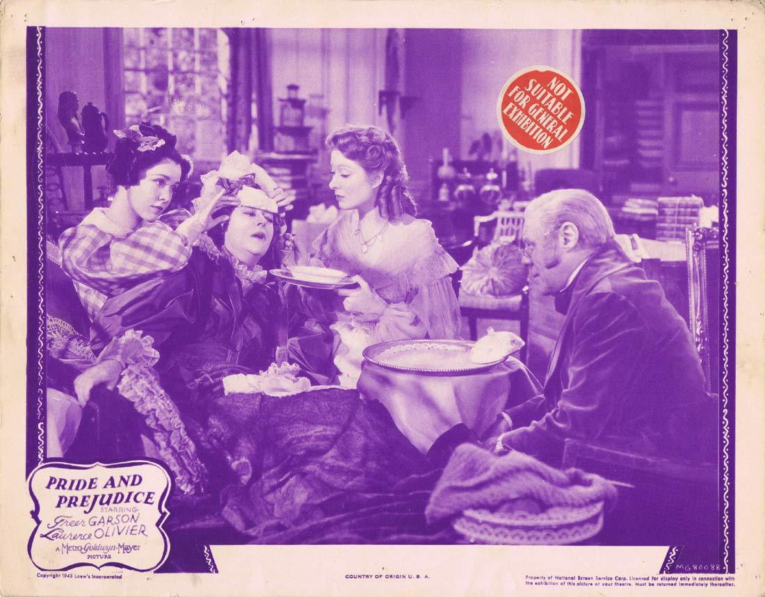 PRIDE AND PREJUDICE Original 1943r Lobby Card 3 Greer Garson Laurence Olivier