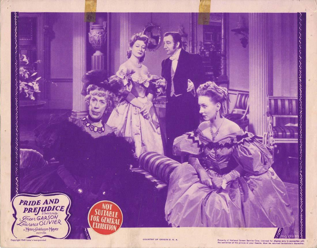 PRIDE AND PREJUDICE Original 1943r Lobby Card 5 Greer Garson Laurence Olivier