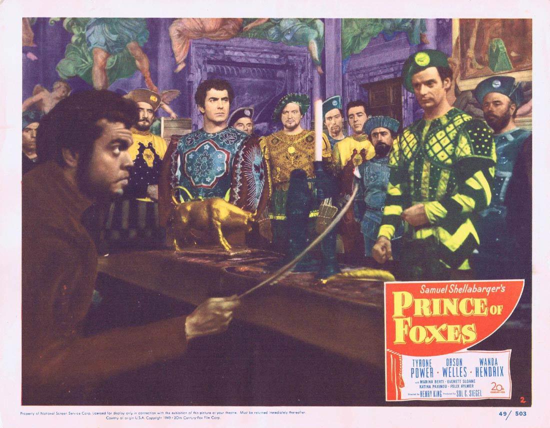 PRINCE OF FOXES Lobby Card 2 Tyrone Power Orson Welles