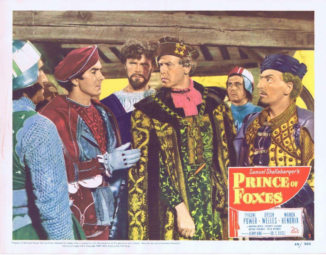 PRINCE OF FOXES Lobby Card 7 Tyrone Power Orson Welles