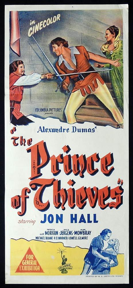 THE PRINCE OF THIEVES Original Daybill Movie poster Jon Hall Robin Hood