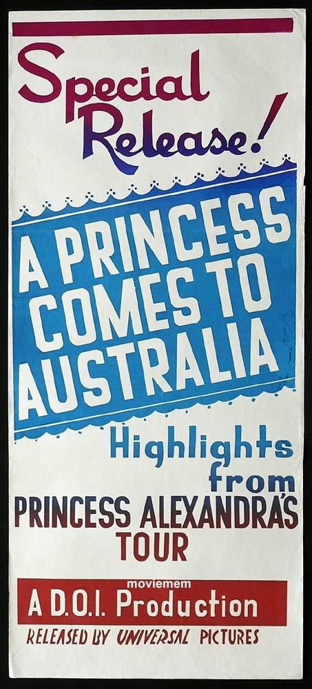 A PRINCESS COMES TO AUSTRALIA Original Daybill Movie Poster Alexandra Documentary