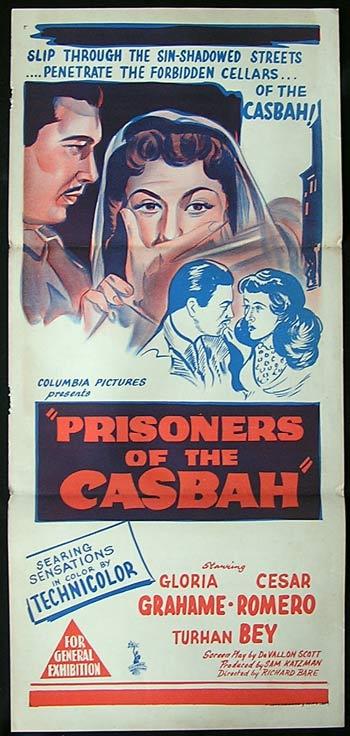 PRISONERS OF THE CASBAH ’53 Gloria Grahame Vintage Daybill Movie poster