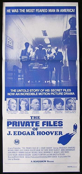 PRIVATE FILES OF J.EDGAR HOOVER Original Daybill  Movie poster Broderick Crawford