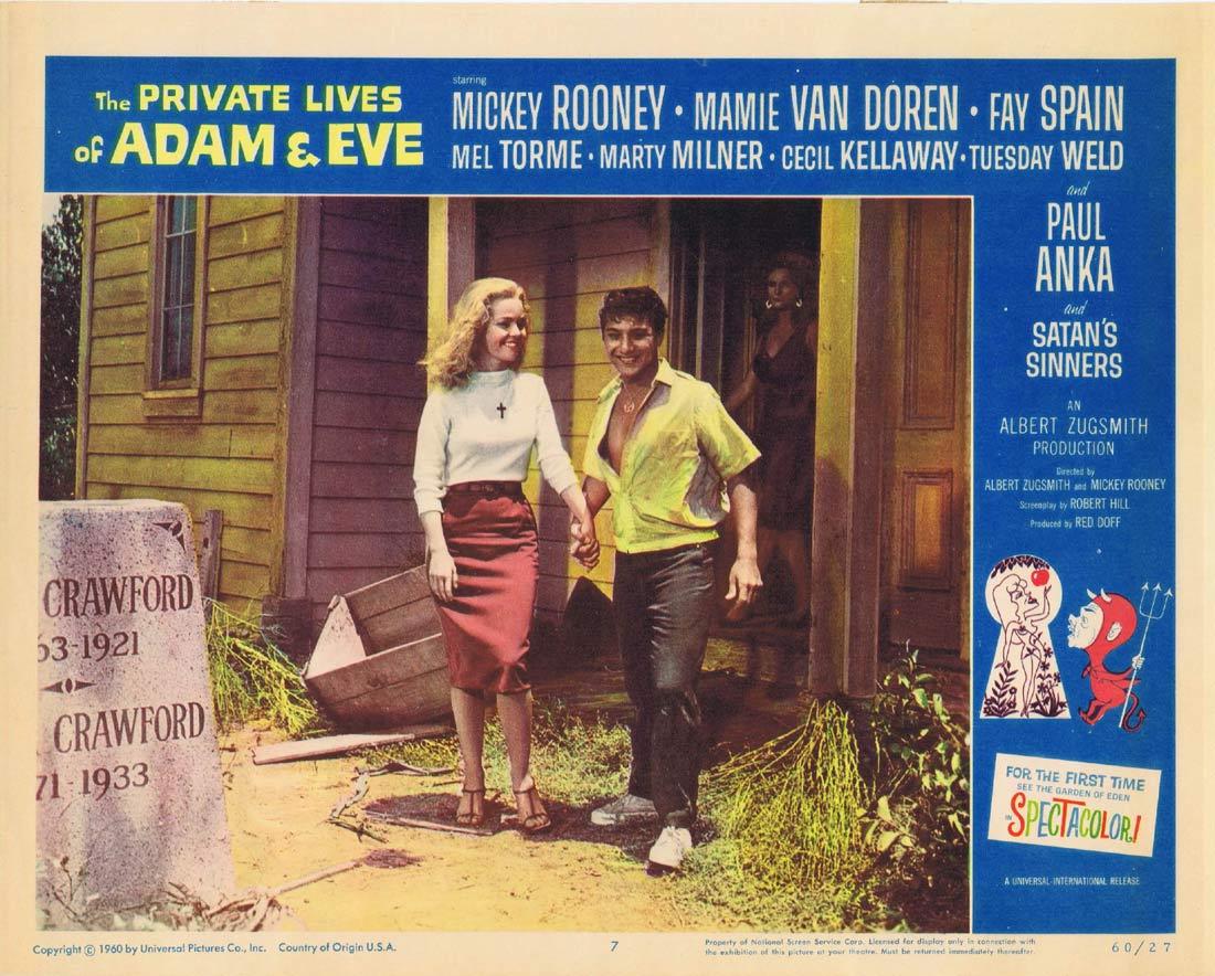 THE PRIVATE LIVES OF ADAM AND EVE Lobby Card 7 Mickey Rooney Mamie Van Doren