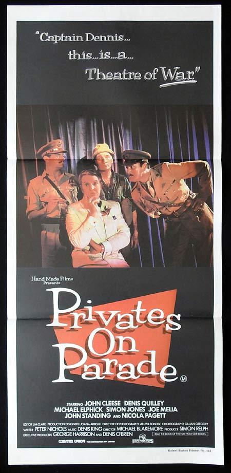 PRIVATES ON PARADE Original Daybill Movie Poster John Cleese David Bamber