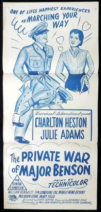 PRIVATE WAR OF MAJOR BENSON Daybill Movie poster Charlton Heston