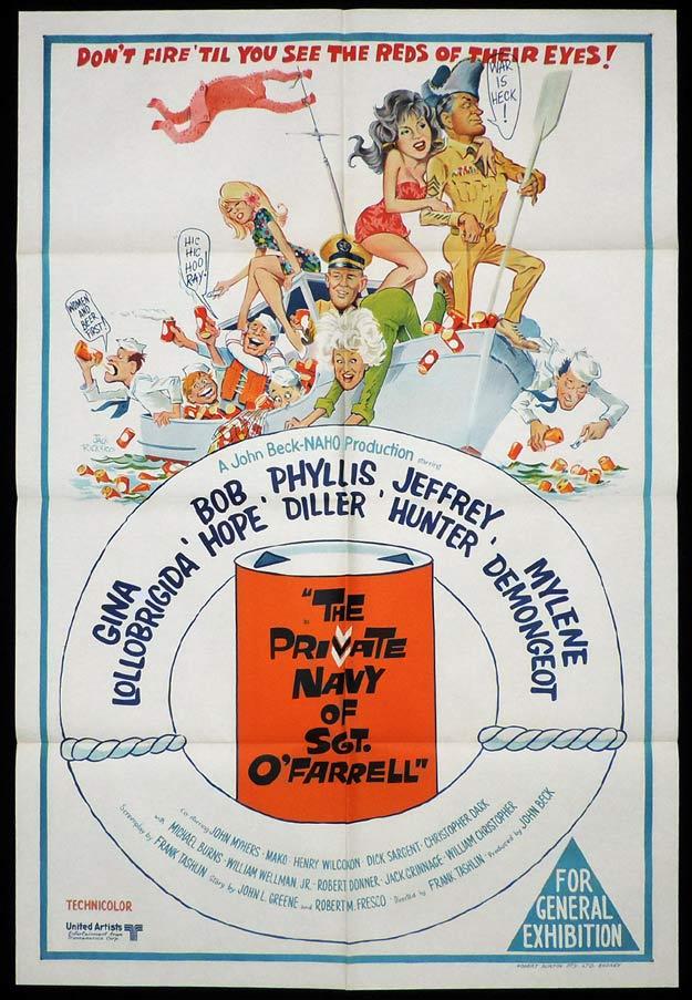 PRIVATE NAVY OF SGT O’FARRELL One sheet Movie poster Bob Hope Phyllis Diller