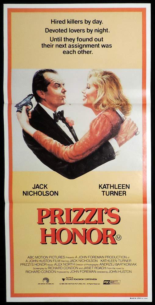PRIZZI’S HONOR Original Daybill Movie poster Jack Nicholson Kathleen Turner
