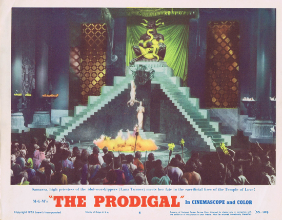 THE PRODIGAL US Lobby Card 4 Lana Turner Edmond Purdom