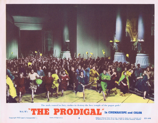 THE PRODIGAL US Lobby Card 8 Lana Turner Edmond Purdom