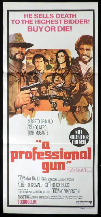 A PROFESSIONAL GUN Daybill Movie poster Spaghetti Western