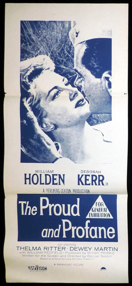 THE PROUD AND THE PROFANE Original Daybill Movie Poster Deborah Kerr William Holden