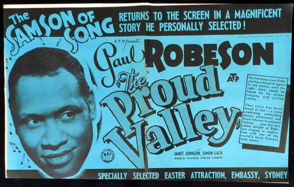 THE PROUD VALLEY 1940 Paul Robeson VINTAGE Original Movie Trade Ad