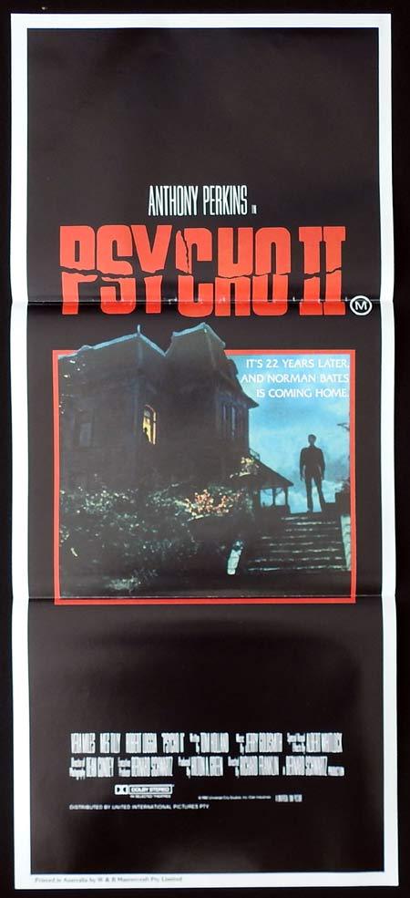 PSYCHO II Original Daybill Movie Poster Anthony Perkins as Norman Bates