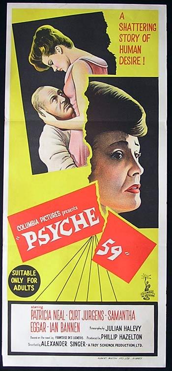 PSYCHE Original Daybill Movie poster  Curd Jurgens Patricia Neal
