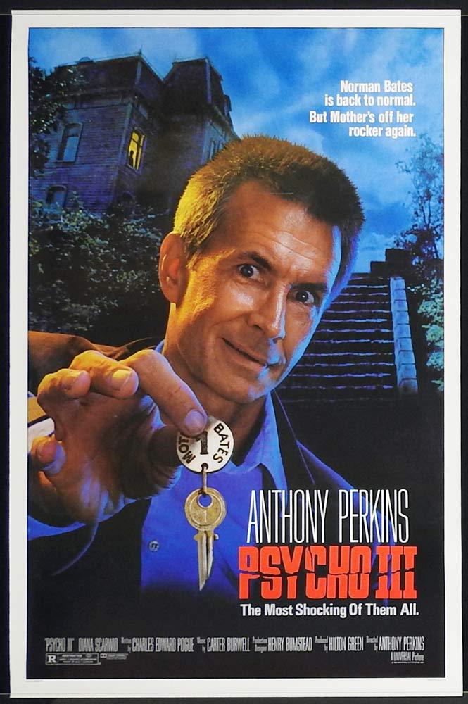 PSYCHO III Original US One sheet Movie poster Anthony Perkins Norman Bates Motel 3