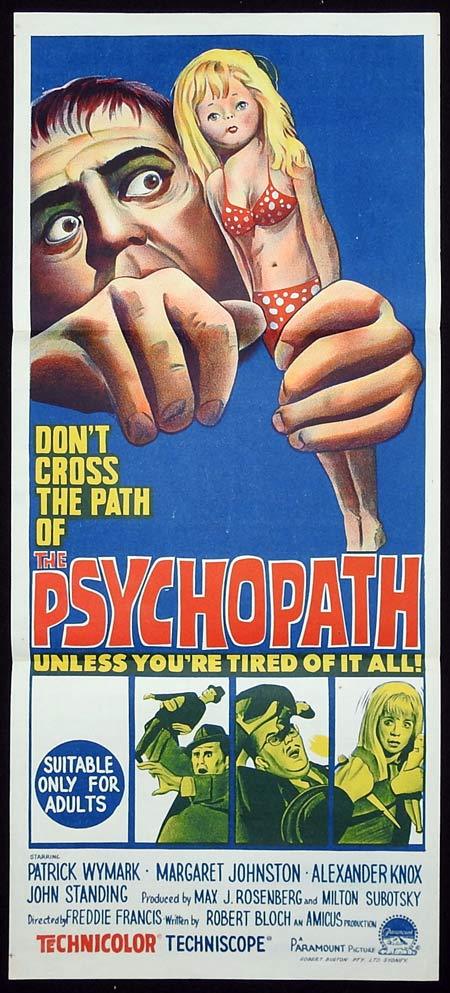 THE PSYCHOPATH Original Daybill Movie Poster Freddie Francis Horror