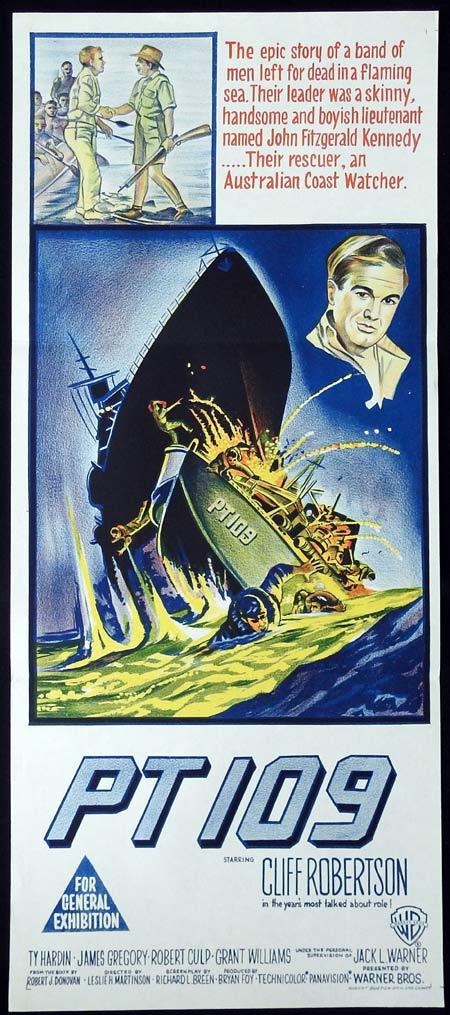 PT 109 Original Daybill Movie Poster Cliff Robertson Ty Hardin