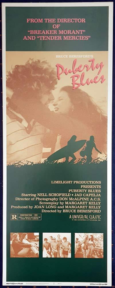 PUBERTY BLUES Original US Insert Movie poster 1981 Surfing Chicks BERESFORD