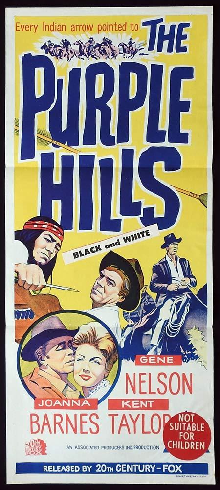 THE PURPLE HILLS Original Daybill Movie Poster Gene Nelson Kent Taylor