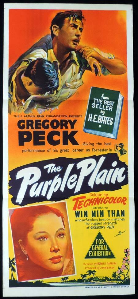 THE PURPLE PLAIN Original Daybill Movie Poster Gregory Peck Brenda de Banzie