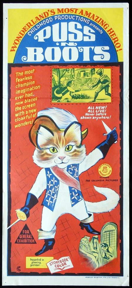 PUSS IN BOOTS Original Daybill Movie Poster Columbia Pictures