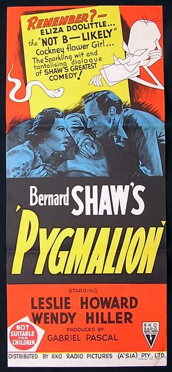 PYGMALION Daybill Movie Poster Leslie Howard RKO