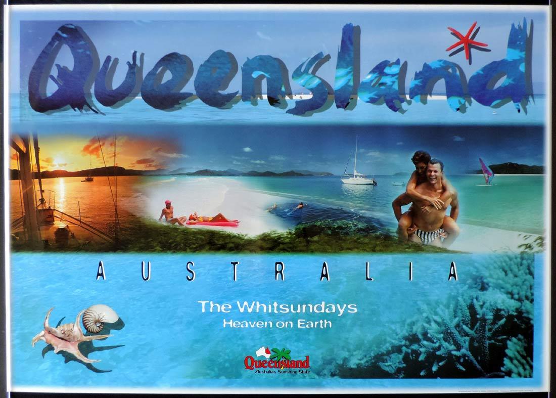 QUEENSLAND Vintage Travel poster THE WHITSUNDAYS 1990s