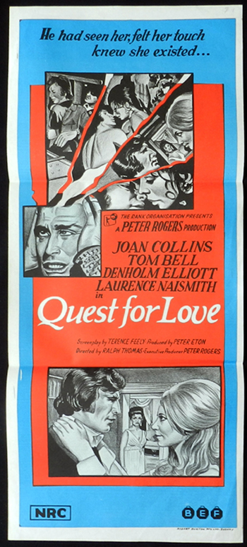 QUEST FOR LOVE Joan Collins Tom Bell RARE Daybill Movie poster