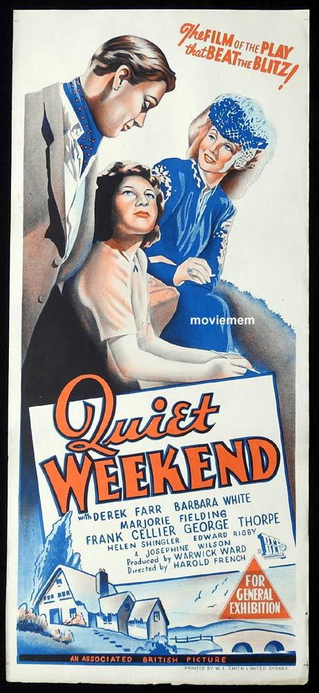 QUIET WEEKEND Original Daybill Movie Poster Derek Farr Frank Cellier