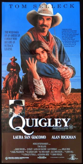 QUIGLEY DOWN UNDER 1990 Tom Selleck RARE Daybill Movie poster
