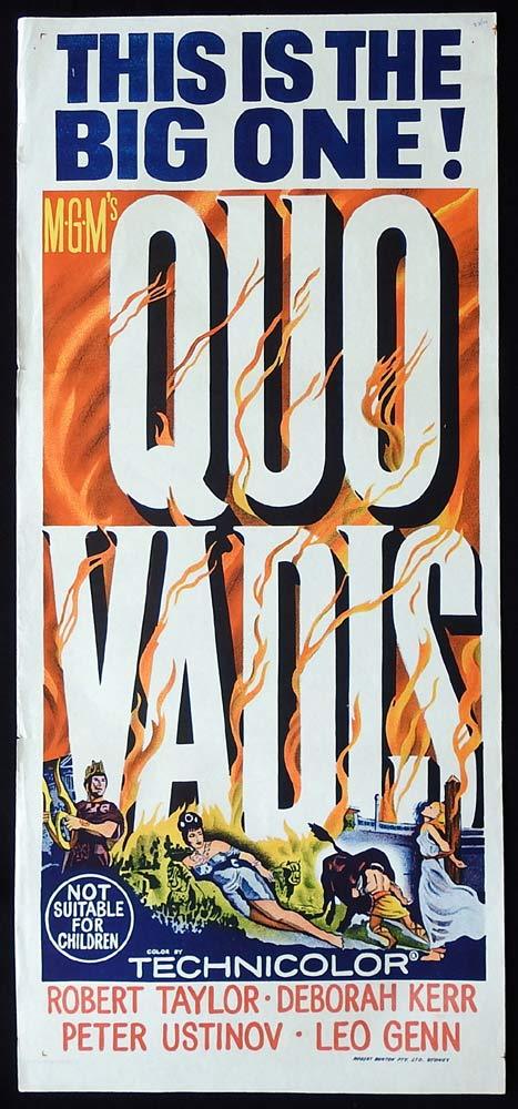 QUO VADIS Movie poster Robert Taylor Deborah Kerr Peter Ustinov 1964r
