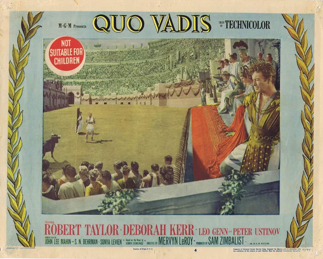 QUO VADIS Original Lobby Card 4 Robert Taylor Deborah Kerr