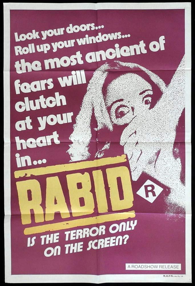 RABID Original One sheet Movie Poster David Cronenberg Marilyn Chambers