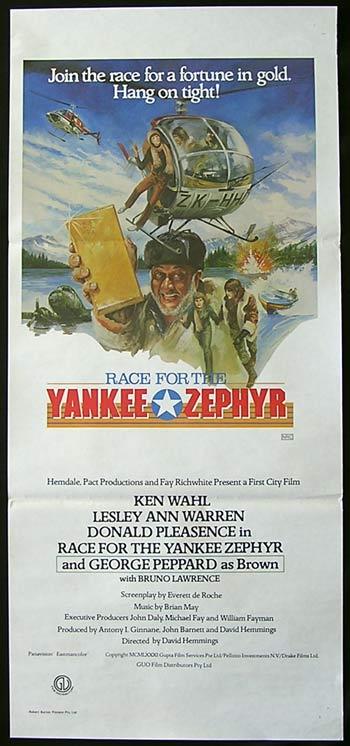 RACE FOR THE YANKEE ZEPHYR Original Daybill Movie poster Donald Pleasence