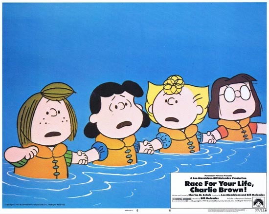 RACE FOR YOUR LIFE CHARLIE BROWN 1977 Lobby Card 8 Peanuts animation