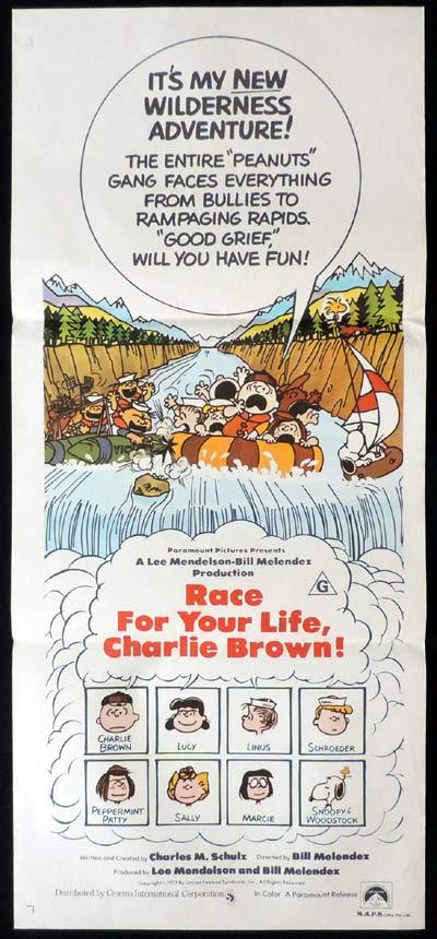 RACE FOR YOUR LIFE CHARLIE BROWN daybill Movie poster Peanuts