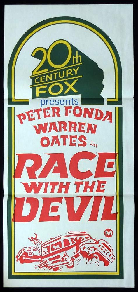 RACE WITH THE DEVIL Original 1970s Stock Daybill Movie poster Peter Fonda