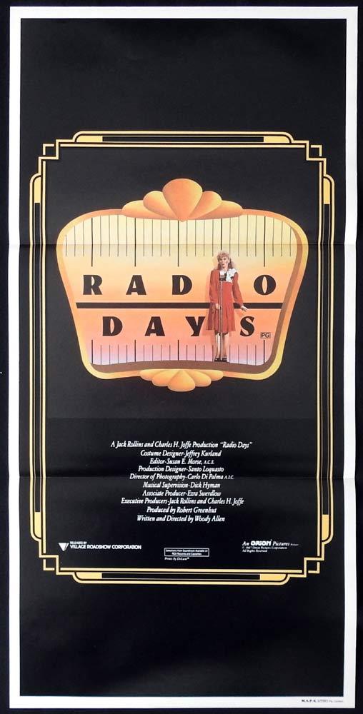 RADIO DAYS Original Daybill Movie poster Woody Allen Mia Farrow Dianne Wiest