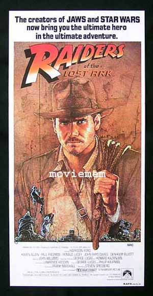 RAIDERS OF THE LOST ARK Daybill Movie Poster 1981 Harrison Ford