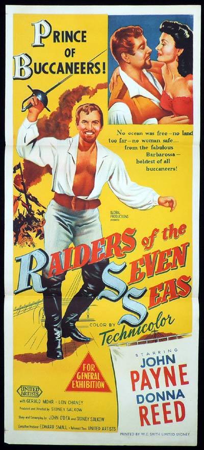 RAIDERS OF THE SEVEN SEAS Daybill Movie Poster John Payne