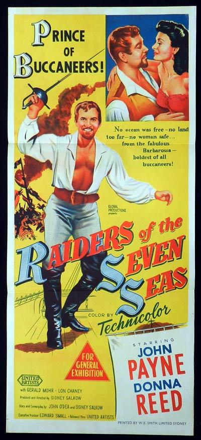 RAIDERS OF THE SEVEN SEAS Original Daybill Movie Poster John Payne Donna Reed