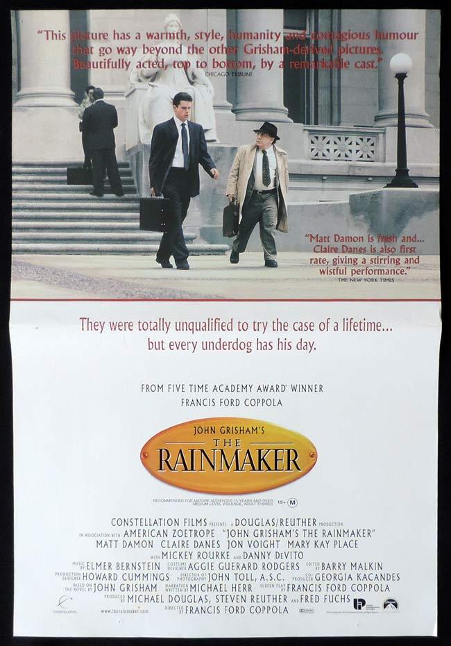 THE RAINMAKER Original Daybill Movie Poster Matt Damon Danny DeVito John Grisham